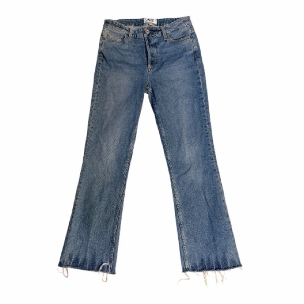 Paige Women's Blue Jeans Colette Crop Flare Button Fly Size 27